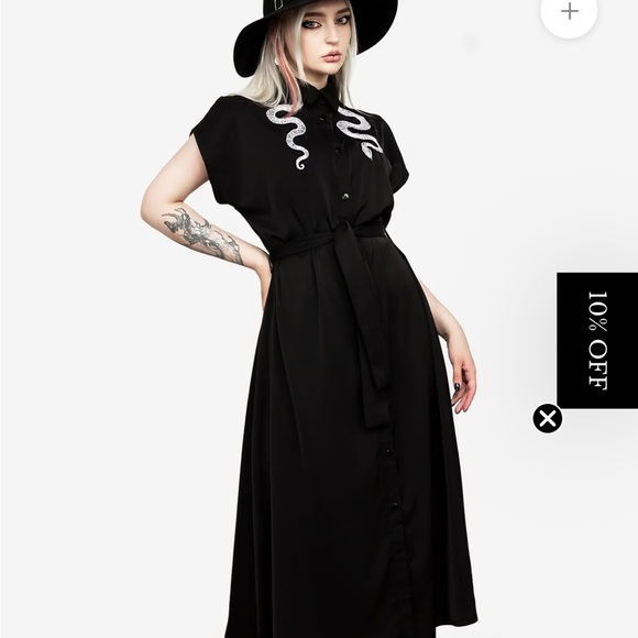 Disturbia slither relaxed Black Midi Dress - Picture 4 of 4